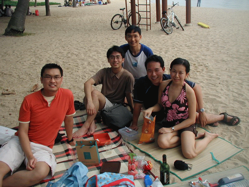 Relaxing at the beach with RJC classmates.